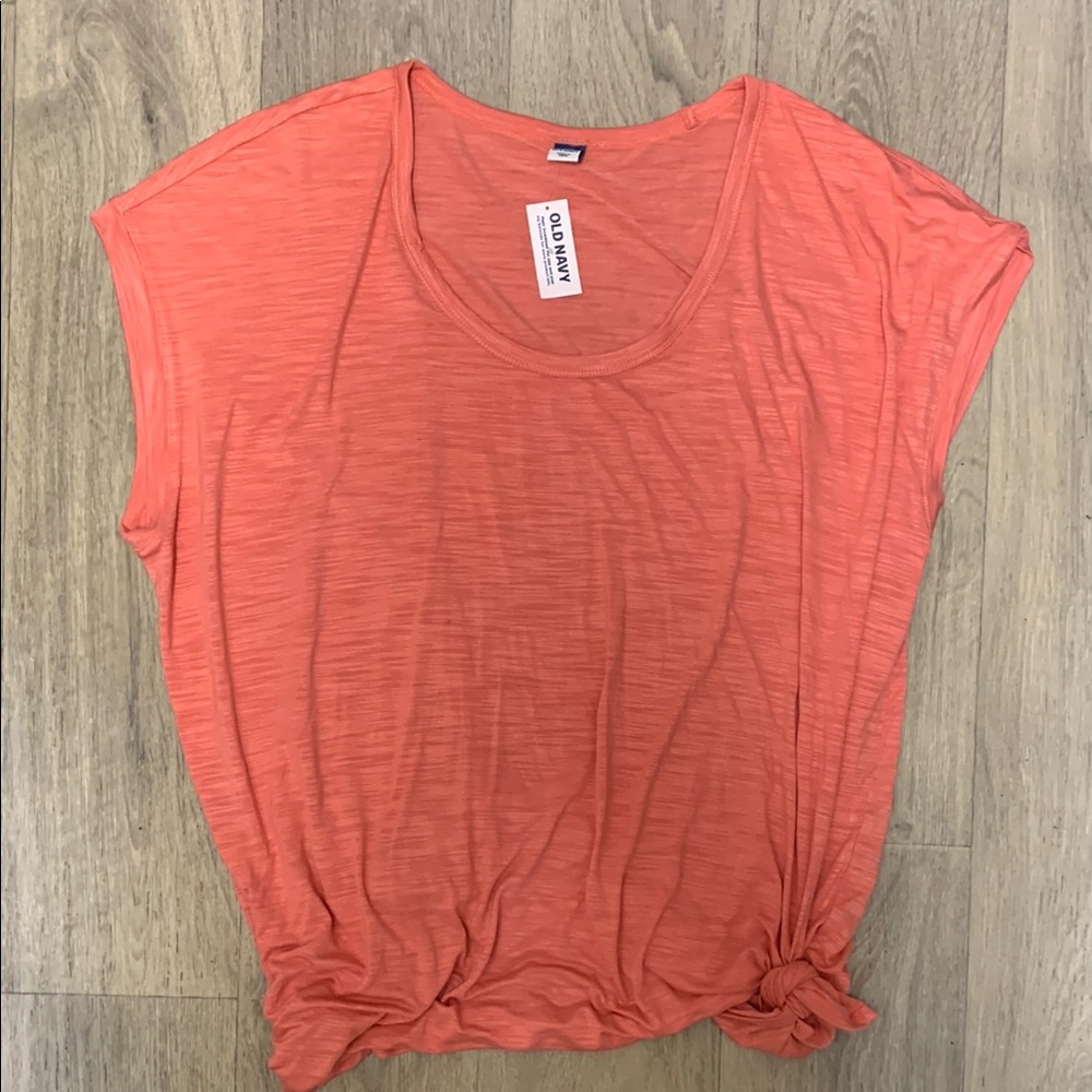 Old Navy Pink Short Sleeve Tie Front T-Shirt